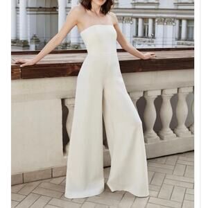NOMI FAME Sarah Creamy White Palazzo Pant Corset Jumpsuit Size Small NWT